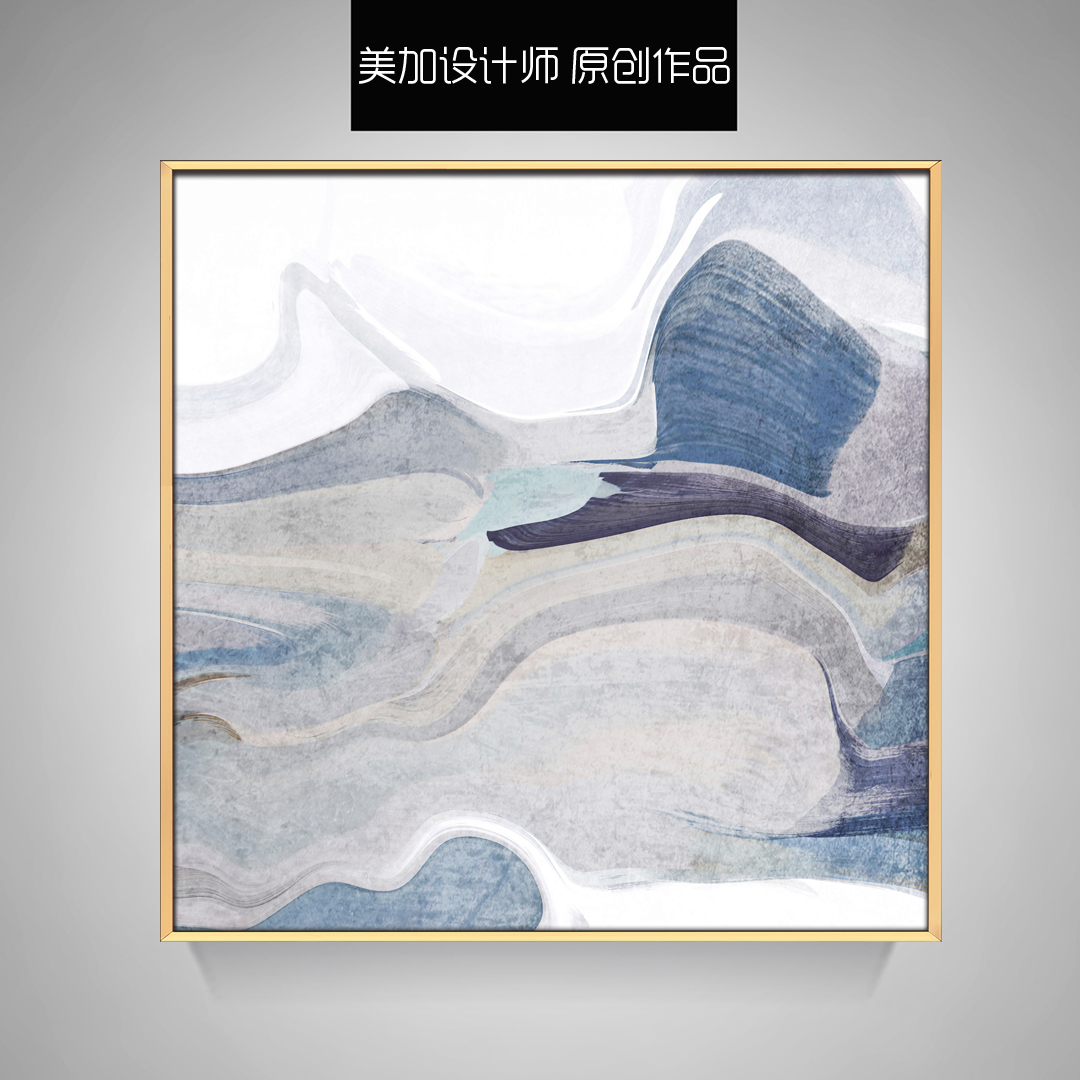 现代简约抽象系列壁画 餐厅装饰画玄关挂画 晶瓷画 双拼系列7